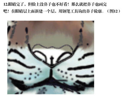 PS手绘草丛中的老虎插画(9)