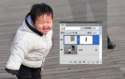 Photoshop去除多余人物给宝宝来个单人照(9)