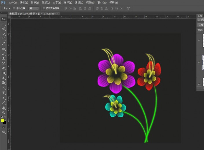 制作花朵，通过PS绘制多彩的花朵(9)
