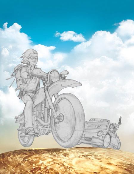 摩托车|PS鼠绘郊野中疯狂的摩托车爱好者(7)