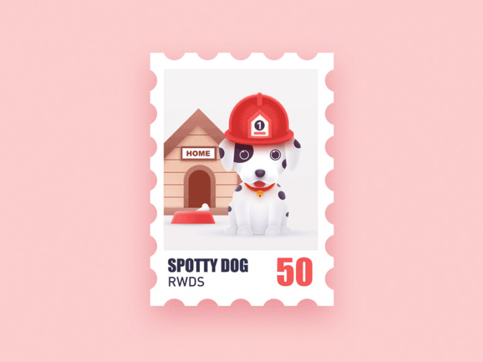 小狗邮票|PS设计一款卡通风格的可爱小狗邮票