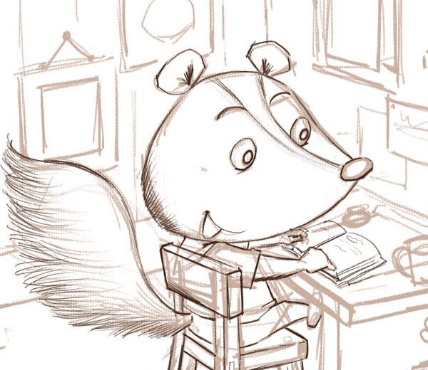PS鼠绘可爱的卡通小鼬鼠(4)