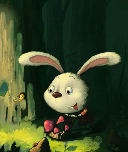 PS鼠绘在森林里采蘑菇的小兔子(25)