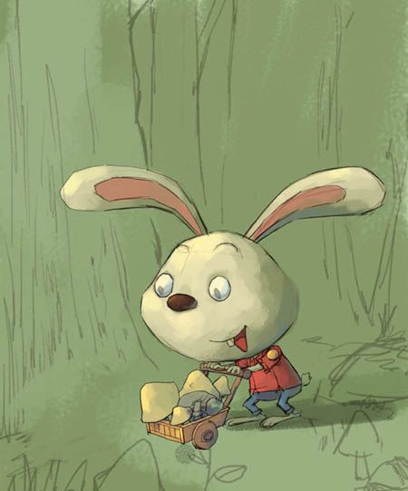 PS鼠绘在森林里采蘑菇的小兔子(2)