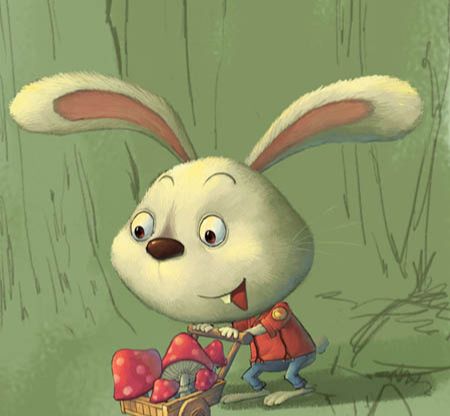 PS鼠绘在森林里采蘑菇的小兔子(12)