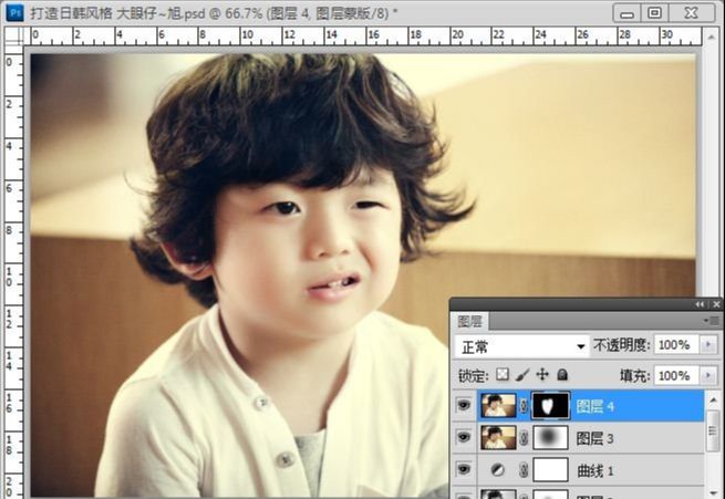 Photoshop打造可爱的中性色儿童图片(11)