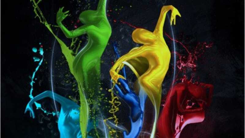 Photoshop合成五彩缤纷的油漆舞者
