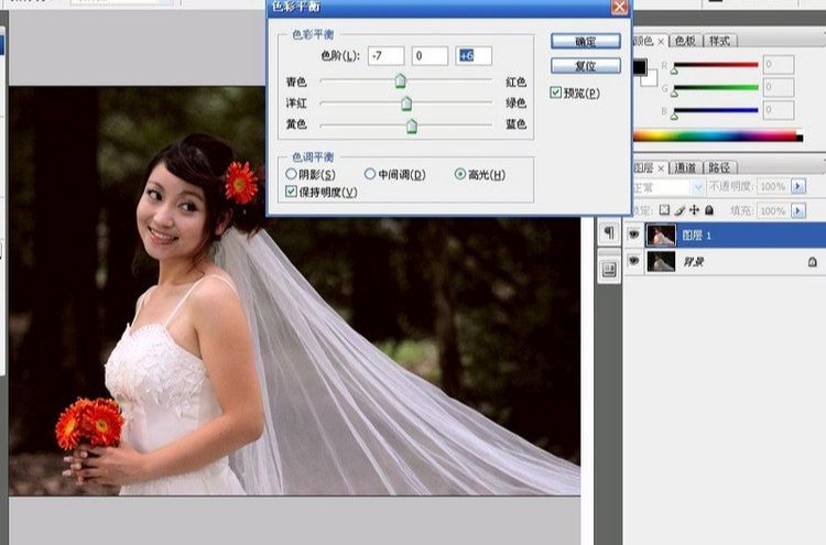 Photoshop使用LAB通道给婚纱照片调亮(8)