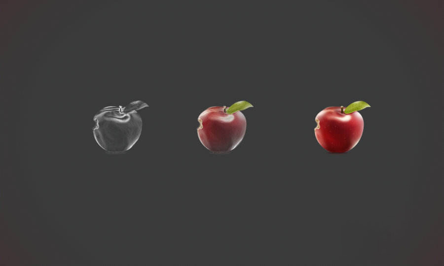 PS cs5绘制逼真红苹果