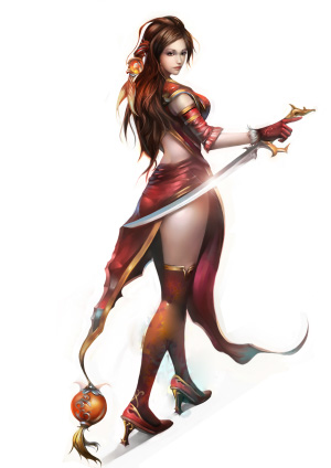PS绘制武侠游戏中的性感美女角色