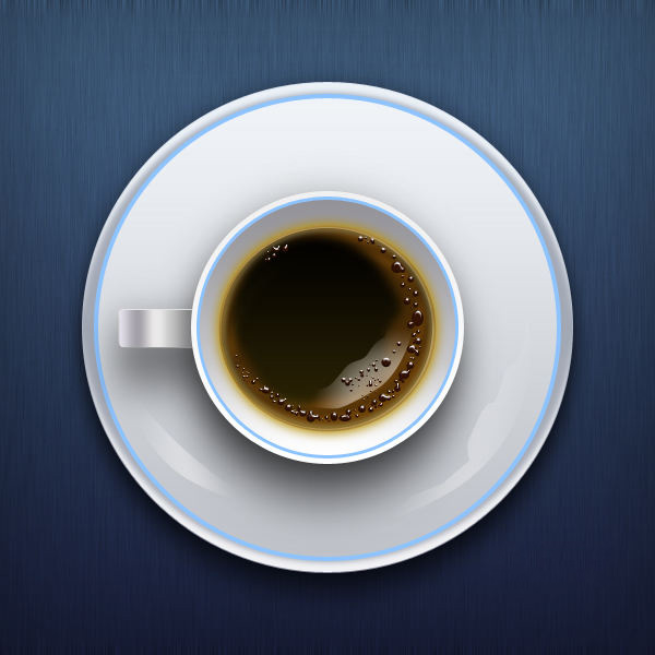 PS鼠绘逼真咖啡杯图标