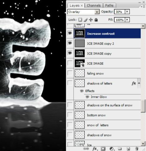 冰冻效果，用PS打造简单逼真的冰冻文字效果(42)