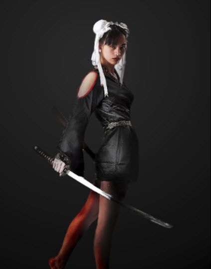 PS合成超酷光影效果中的炫酷美女武士图片(19)