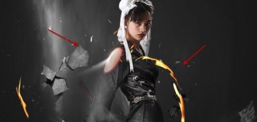 PS合成超酷光影效果中的炫酷美女武士图片(36)