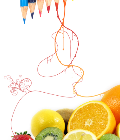 Photoshop合成色彩缤纷的水果图片(11)