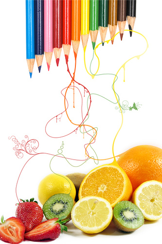 Photoshop合成色彩缤纷的水果图片(15)