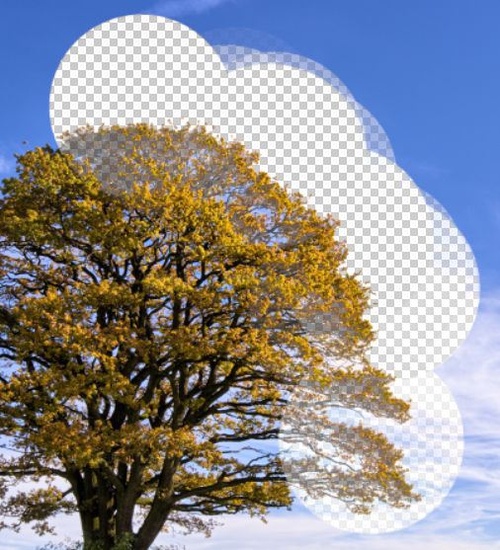 PS CC橡皮擦工具抠掉风景照片上的白云(9)