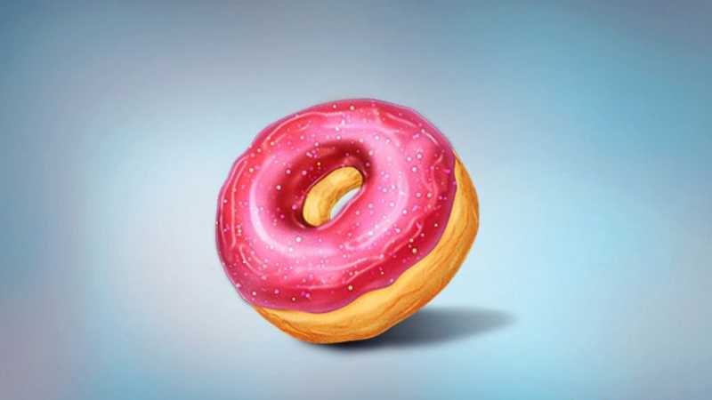 PS鼠绘逼真质感甜甜圈