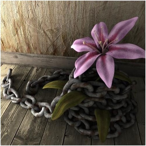 3DSMAX渲染被铁链束缚的花朵(10)
