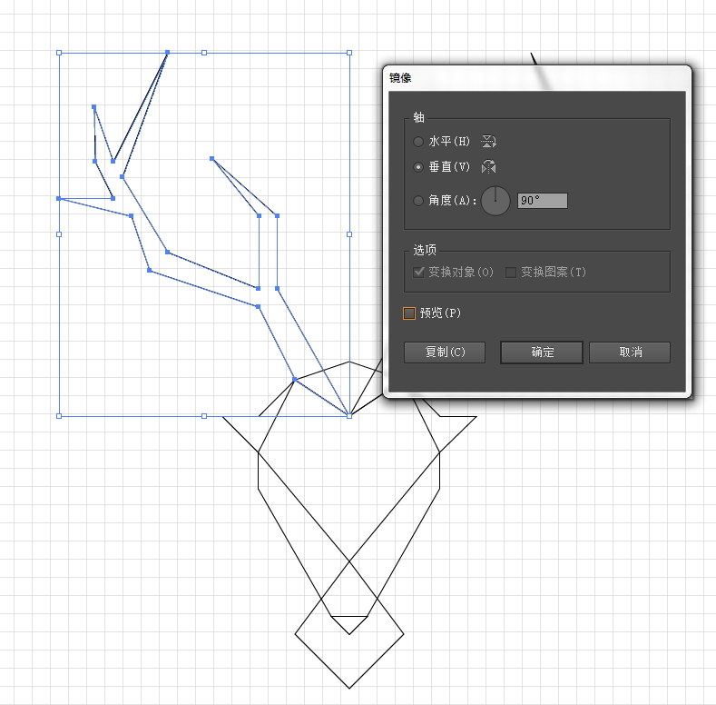 AI制作几何风格鹿Logo(7)