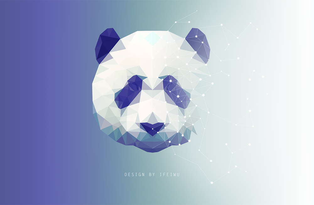 PS绘制低多边形星空熊猫头像(17)