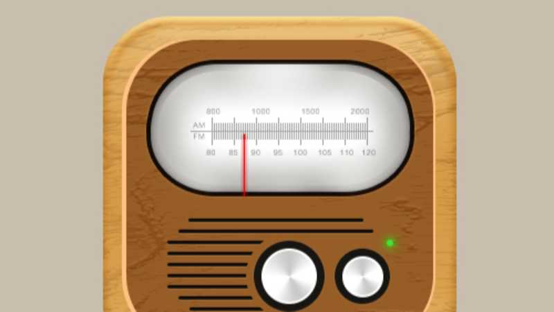 PS鼠绘精致木纹收音机图标