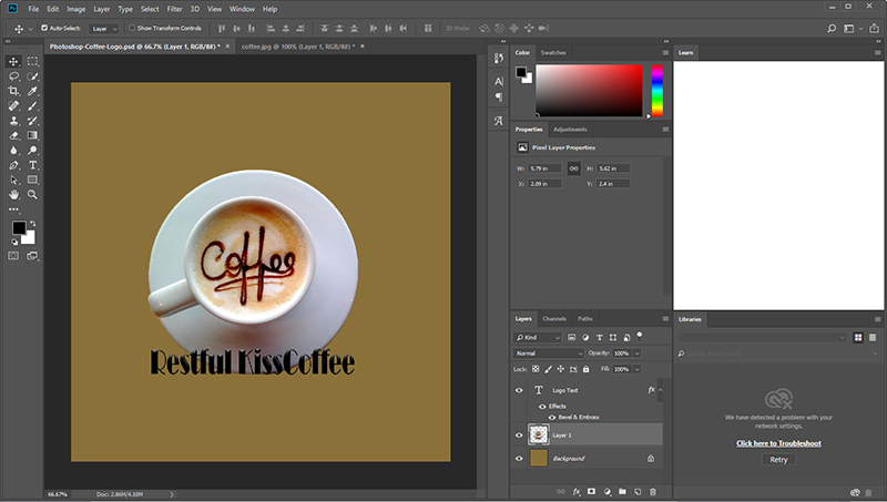 PS如何创建咖啡徽标(4)