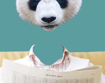 ps合成在读报纸的熊猫人场景(6)