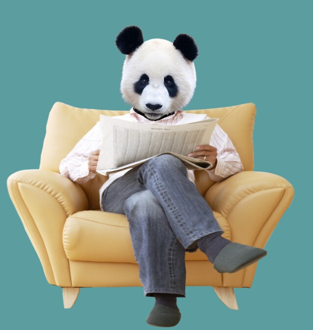 ps合成在读报纸的熊猫人场景(10)