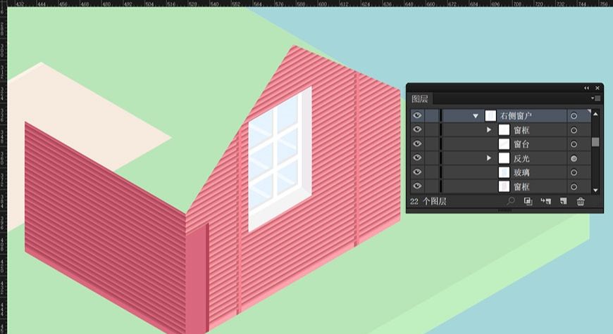 AI绘制2.5D美式风格小别墅(58)