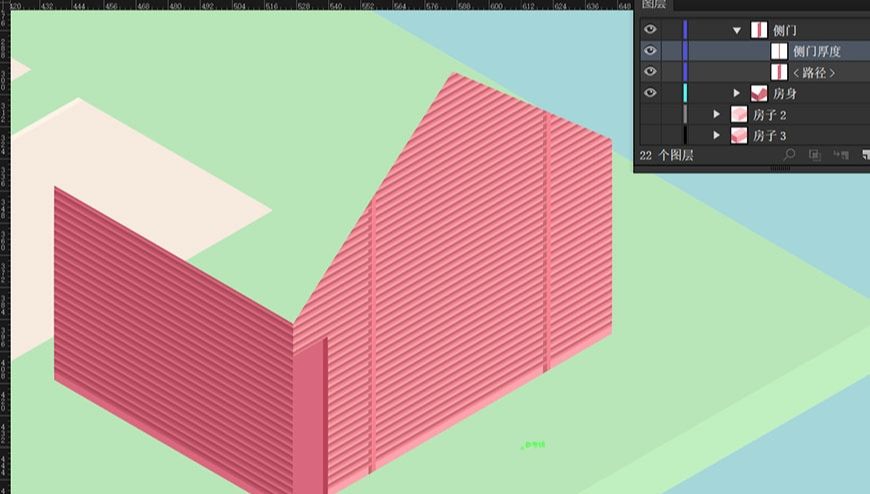 AI绘制2.5D美式风格小别墅(54)