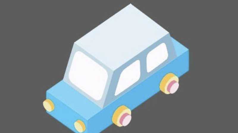 如何用AI绘制2.5d风格的小汽车插画