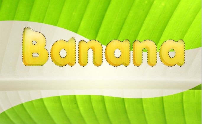 ps制作可爱的立体香蕉文字教程(33)