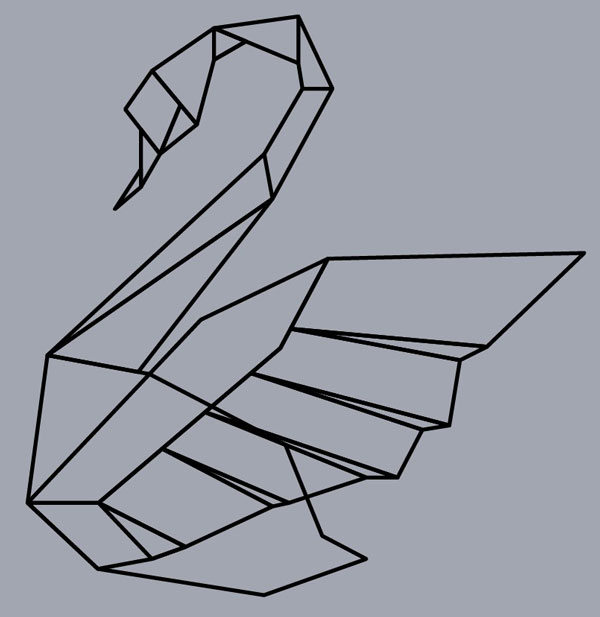 用ai绘制漂亮折纸天鹅(4)
