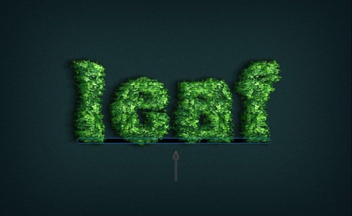 PS制作绿叶构成的3D立体字(33)
