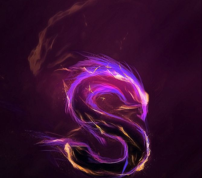 ps设计梦幻紫色火焰效果文字