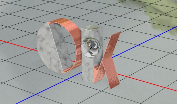 PS中的3D功能设计大理石玫瑰材质的文字(42)