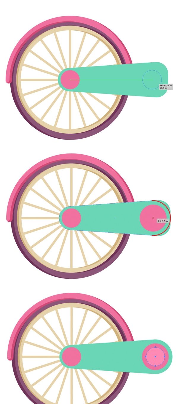 在ai中画一个儿童彩色自行车(9)
