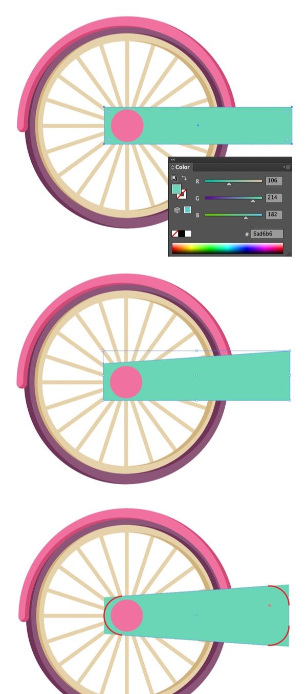 在ai中画一个儿童彩色自行车(8)