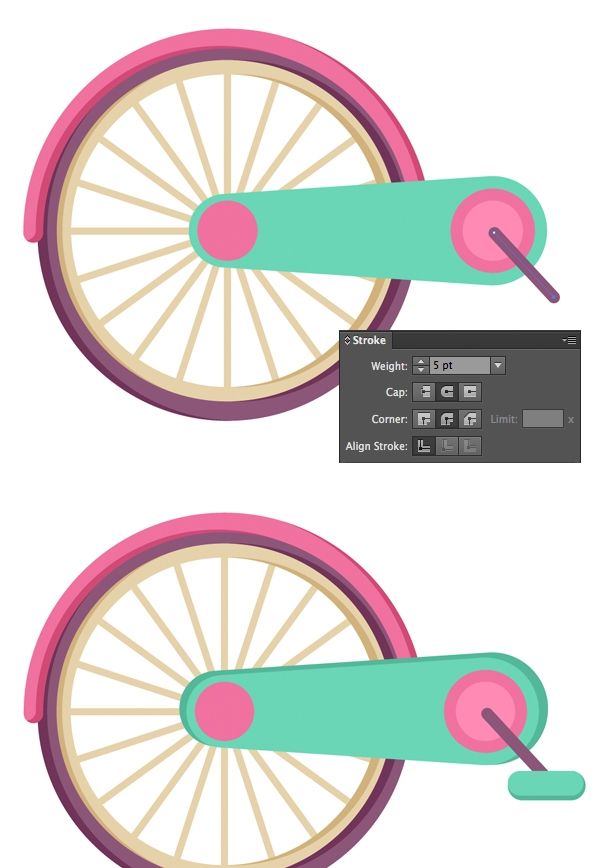 在ai中画一个儿童彩色自行车(10)