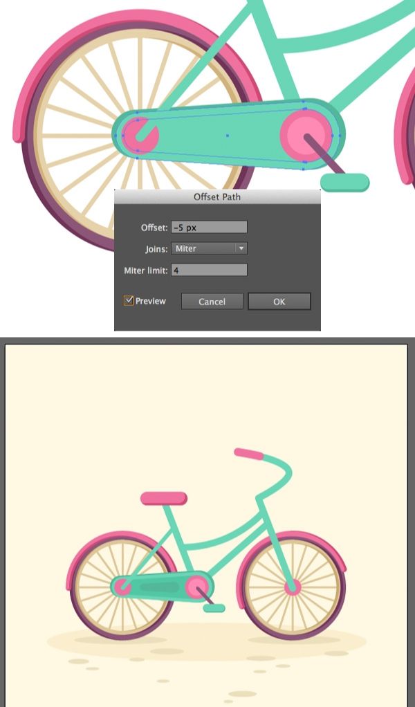 在ai中画一个儿童彩色自行车(15)