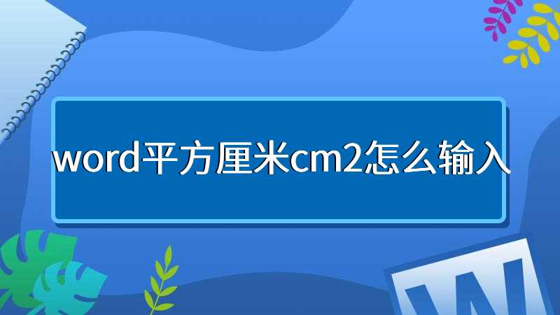 word平方厘米cm2怎么输入